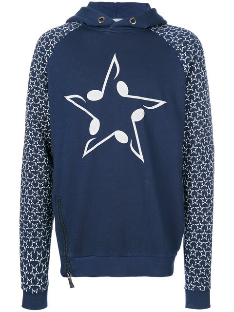 Classic Fit Hoody "Musicstar rubber Print" - blue